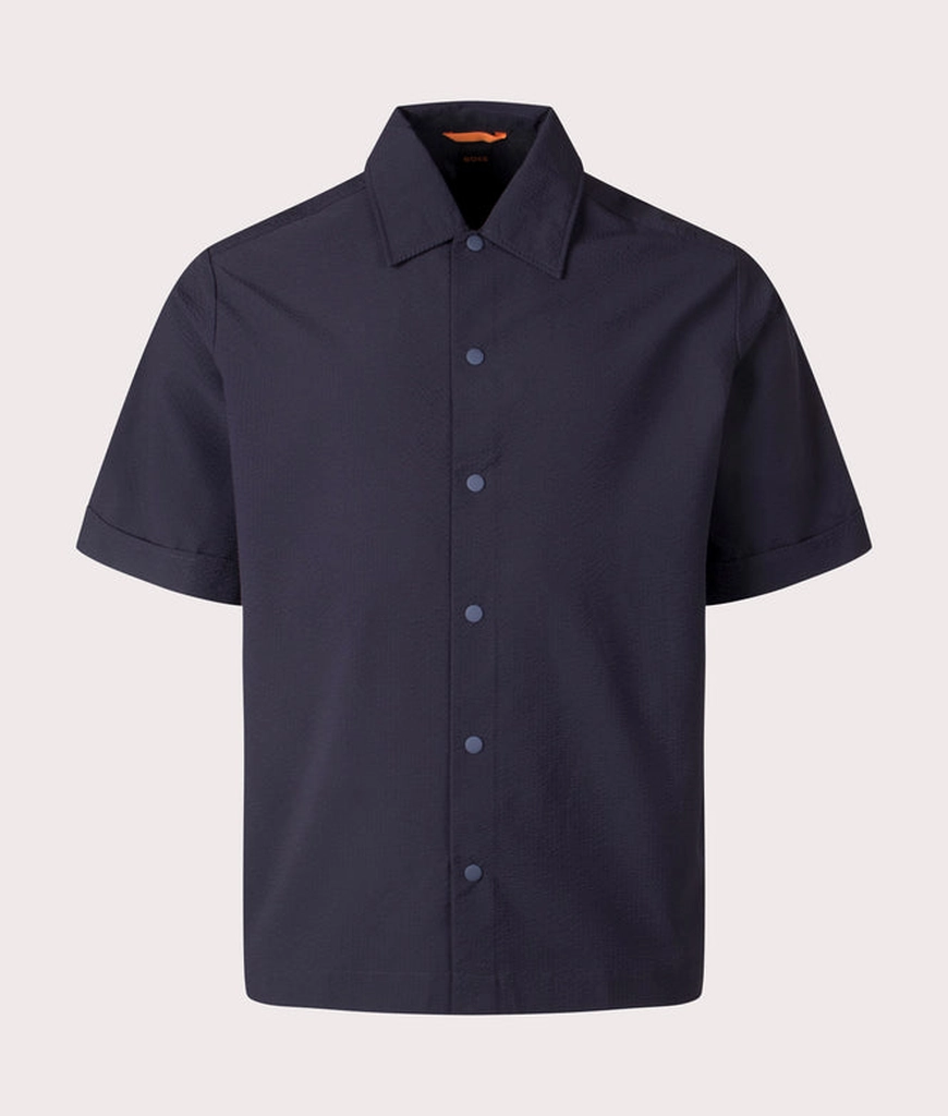 Hugo Boss Mens Relaxed Fit Lapoully Short Sleeve Shirt
